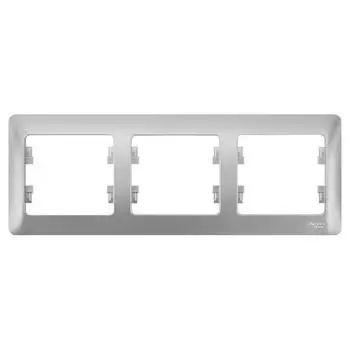Рамка трехместная Schneider Electric Glossa GSL000303 алюминий