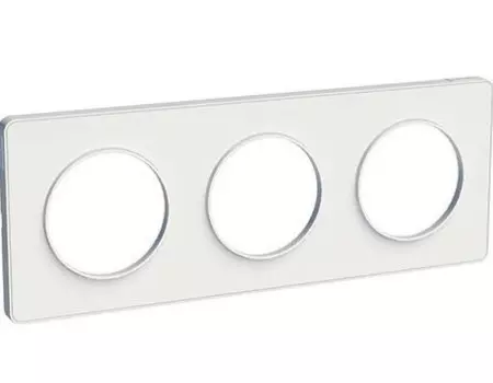 Рамка тройная Schneider Electric Odace белая 85х227х10 мм
