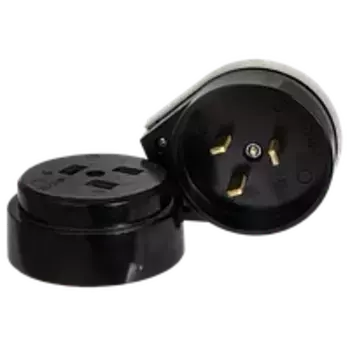 Разъем РШ-ВШ EKF 32А 380В 3P+PEОУ карболитовый черный Simple