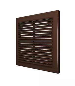 Решетка вентиляционная вытяжная АБС Эра 208х208 коричневая