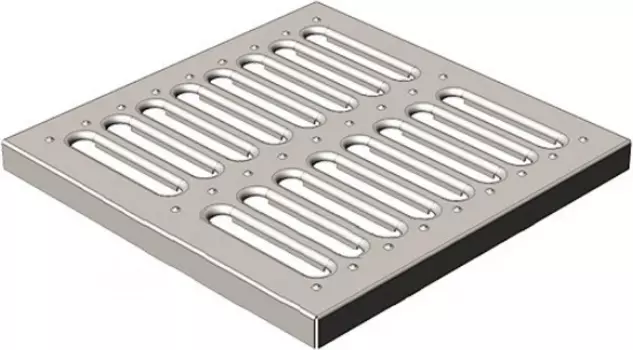 Решетка водоприемная стальная Gidrolica Point 200 РВ-28.5.28.5 285х285х22 мм