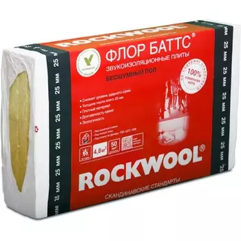 Rockwool Флор Баттс, 1000х600х100 мм, Утеплитель