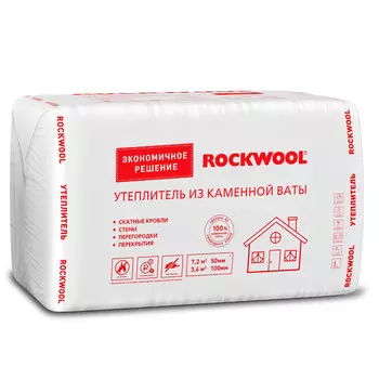 Rockwool Эконом 1000х600 мм, 50 мм, Минеральная вата