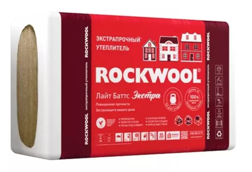 Rockwool Лайт Баттс Экстра, 1000х600х50 мм, Минеральная вата