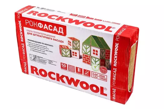 Rockwool Рокфасад 1000x600 100 мм, Минеральная вата