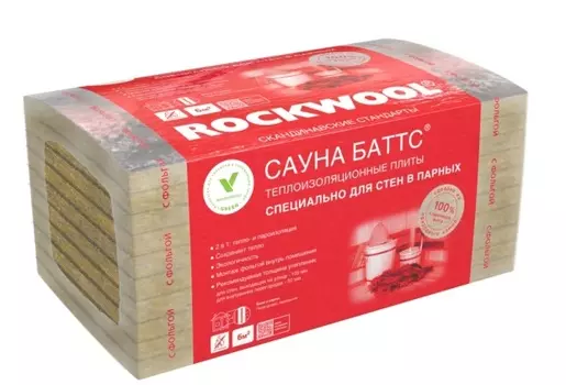 Rockwool Сауна Баттс 1000х600 100 мм, Минеральная вата