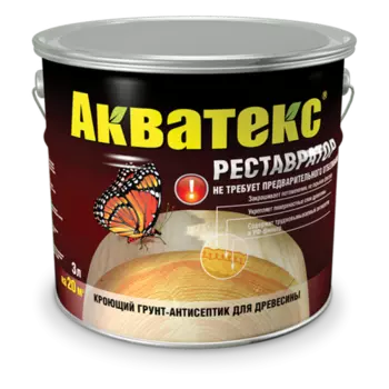Рогнеда Акватекс Реставратор, 0.8 л, Грунт-антисептик по дереву алкидный