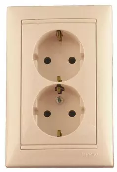 Розетка электрическая двойная моноблок LeGrand Valena 774370 слоновая кость