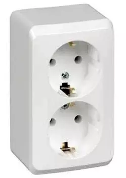 Розетка электрическая двухместная Schneider Electric Этюд PA16-007B белая