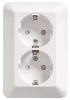 Розетка электрическая двухместная Schneider Electric Прима RS16-212-B белая