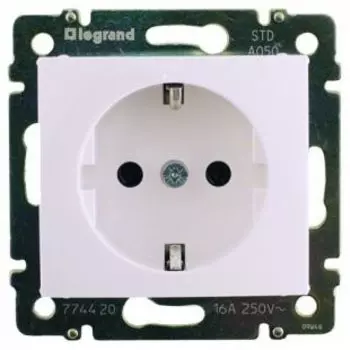 Розетка электрическая LeGrand Valena 774420 с заземлением белая