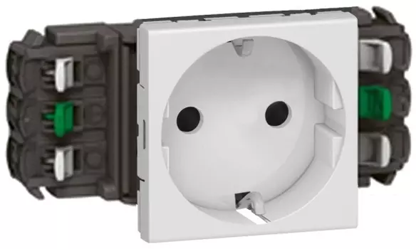 Розетка электрическая одноместная LeGrand Mosaic 2Р+Е 16А IP20 077401