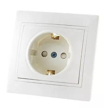 Розетка электрическая одноместная TDM Таймыр 2П+З 16А 250В белая