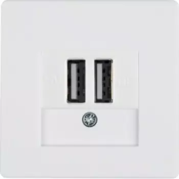 Розетка Berker Q.1 USB двойная для зарядка 1.4 А вставка белая