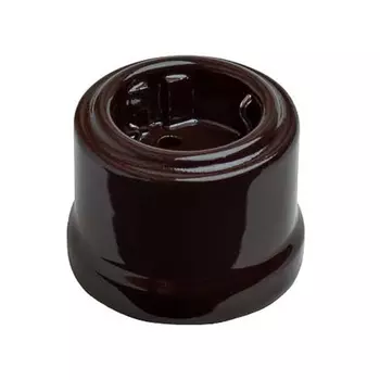 Розетка BIRONI Лизетта B1-101-22 открытая установка коричневая с заземлением ретро стиль