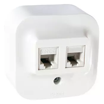 Розетка двойная Legrand Quteo 782221 RJ11+RJ45 5E UTP одноместная белая