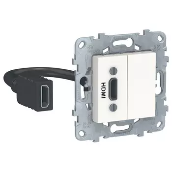 Розетка HDMI одинарная с выносным разъемом Schneider Unica New белый NU543018