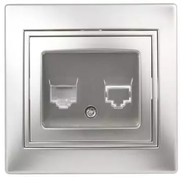 Розетка компьютерная Intro Plano RJ45 Б0030086 однопостовая алюминий