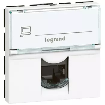 Розетка компьютерная Legrand Mosaic 076564 RJ45 одноместная белая