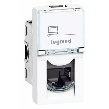 Розетка компьютерная Legrand Mosaic New RJ45 076551 1 модуль 5E UTP одноместная белая