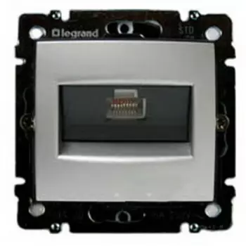Розетка компьютерная LeGrand Valena 770230 RJ45 UTP кат. 5e с захватами алюминий
