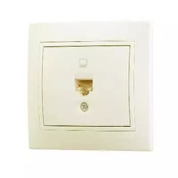 Розетка компьютерная Lezard Mira крем