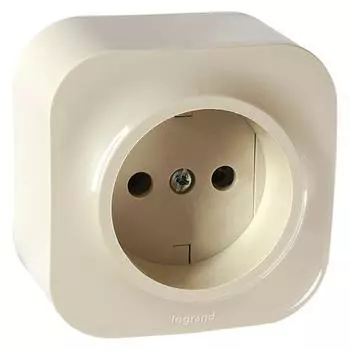 Розетка Legrand Quteo 782240 одноместная без заземления Слоновая кость