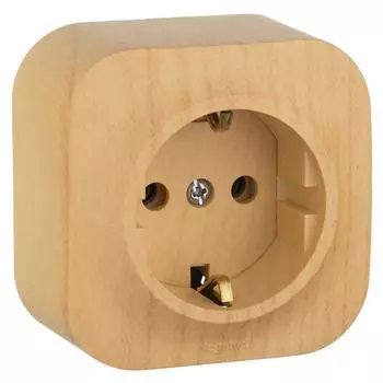 Розетка Legrand Quteo 782271 одноместная с заземлением дерево