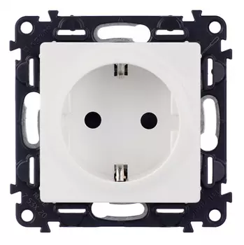 Розетка LeGrand Valena LIFE 753420 скрытая установка белая с заземлением и шторками