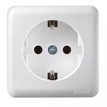 Розетка Lezard Viola 751-0200-122 одноместная с заземлением керамика белая