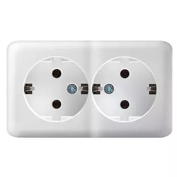 Розетка Lezard Viola 751-0200-127B двухместная с заземлением керамика белая