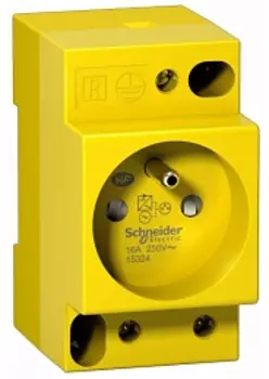 Розетка на DIN-рейку Schneider Electric PC DIN 2П+T 16A 250В красный 15324
