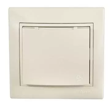 Розетка одноместная Lezard Mira 701-0303-123B с заземлением с крышкой Крем