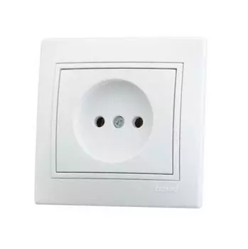 Розетка одноместная Lezard Nata 701-0202-121 без заземления белый