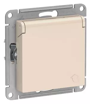 Розетка с крышкой и шторками ATN000246 Schneider Electric AtlasDesign 16А бежевый