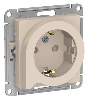 Розетка с заземлением со шторкамии и выталкиванием ATN000247 Schneider Electric AtlasDesign 16А бежевый