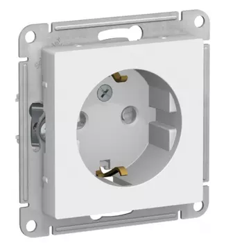 Розетка Schneider Electric Atlas Design 2P+E шторки 16А белая