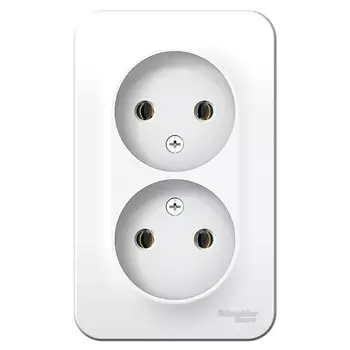 Розетка Schneider Electric Blanca BLNRA000211 двухместная без заземления с изолирующей пластиной белая