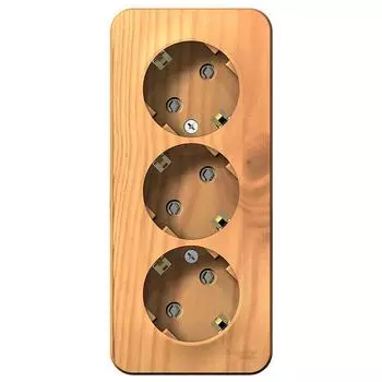 Розетка Schneider Electric Blanca BLNRA010315 трехместная с заземлением и изолирующей пластиной ясень