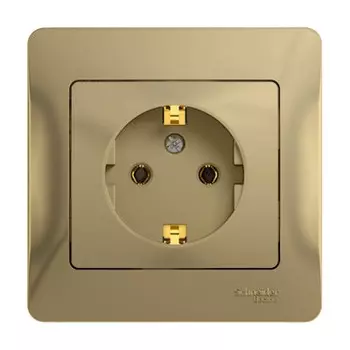 Розетка Schneider Electric Glossa GSL000442 одноместная с заземлением титан