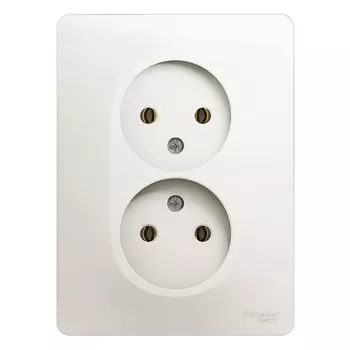 Розетка Schneider Electric Glossa GSL000620 двухместная без заземления перламутр