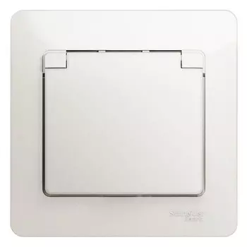Розетка Schneider Electric Glossa GSL000646 одноместная с заземлением и защитными шторками с крышкой перламутр