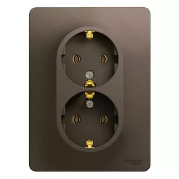 Розетка Schneider Electric Glossa GSL000824 двухместная с заземлением шоколад