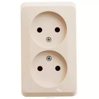 Розетка Schneider Electric Этюд PA16-005K двухместная Кремовая