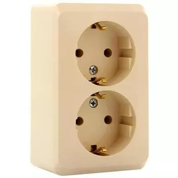 Розетка Schneider Electric Этюд PA16-007K двухместная Кремовая