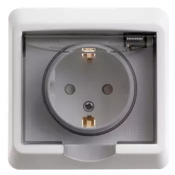 Розетка Schneider Electric Этюд PC16-044B IP44 одноместная белая