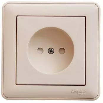 Розетка Schneider Electric W59 без заземления со шторками 16А в сборе Слоновая кость