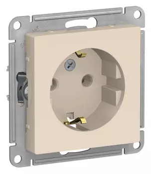 Розетка со шторками и заземлением ATN000245 Schneider Electric AtlasDesign 16А бежевый