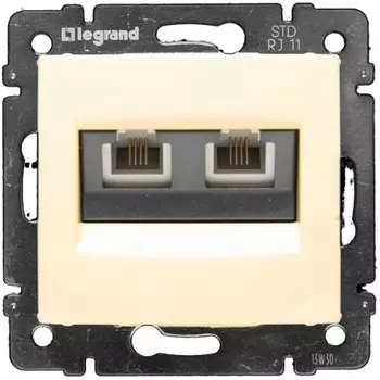 Розетка телефонная двойная LeGrand Valena 774339 RJ-11 слоновая кость