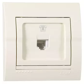 Розетка телефонная евро Lezard Mira 701-0303-137 одноместная крем